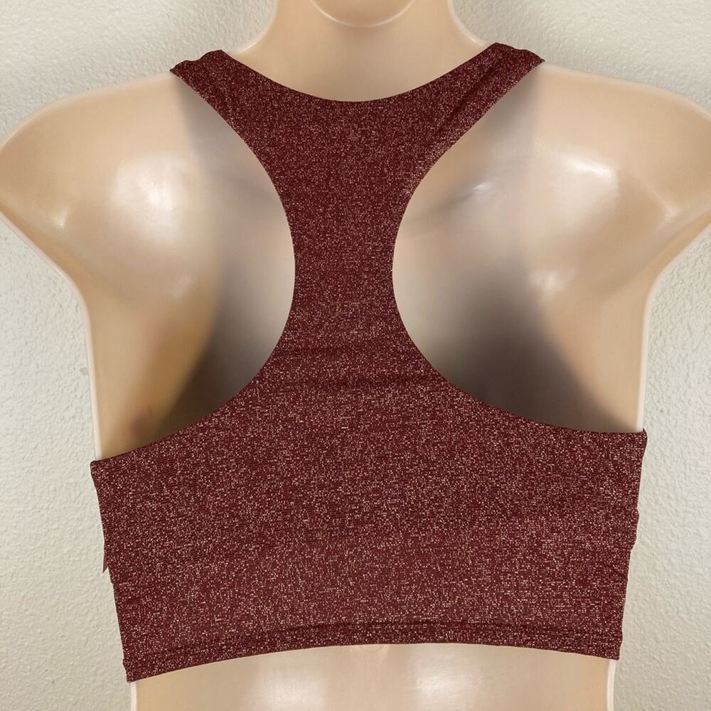 Xhilaration Bathing Swim Suit Top Size S Raisin Copper Sparkly Racerback - Picture 7 of 7